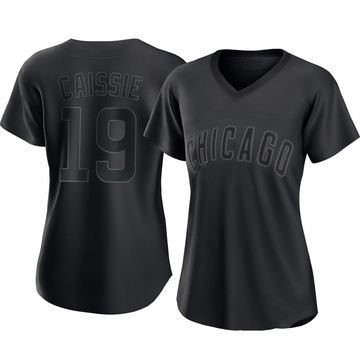 Replica Owen Caissie Women's Chicago Cubs Black Pitch Fashion Jersey