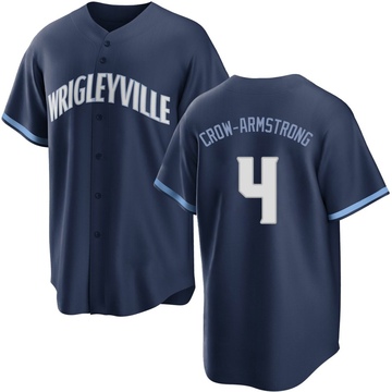 Replica Pete Crow-Armstrong Men's Chicago Cubs Navy 2021 City Connect Jersey