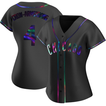 Replica Pete Crow-Armstrong Women's Chicago Cubs Black Holographic Alternate Jersey
