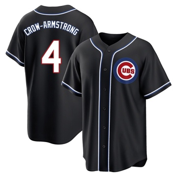 Replica Pete Crow-Armstrong Youth Chicago Cubs Black Fashion Out Jersey