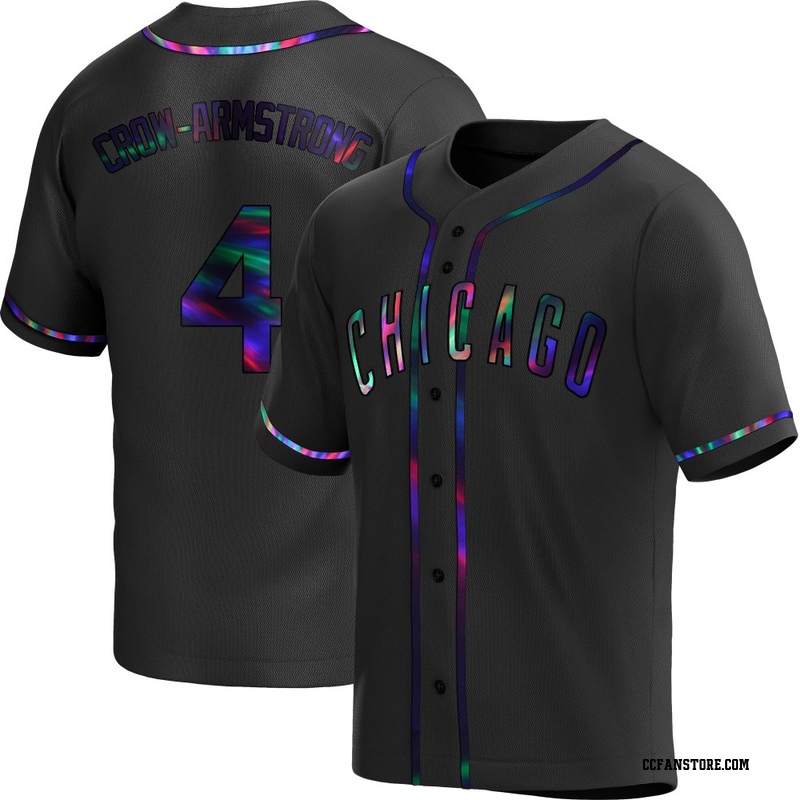 Replica Pete Crow-Armstrong Youth Chicago Cubs Black Holographic Alternate Jersey