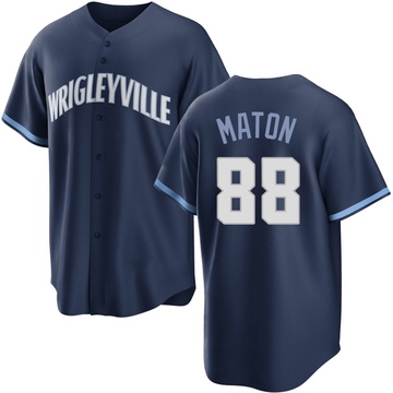 Replica Phil Maton Men's Chicago Cubs Navy 2021 City Connect Jersey