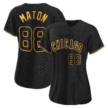 Replica Phil Maton Women's Chicago Cubs Black Snake Skin City Jersey