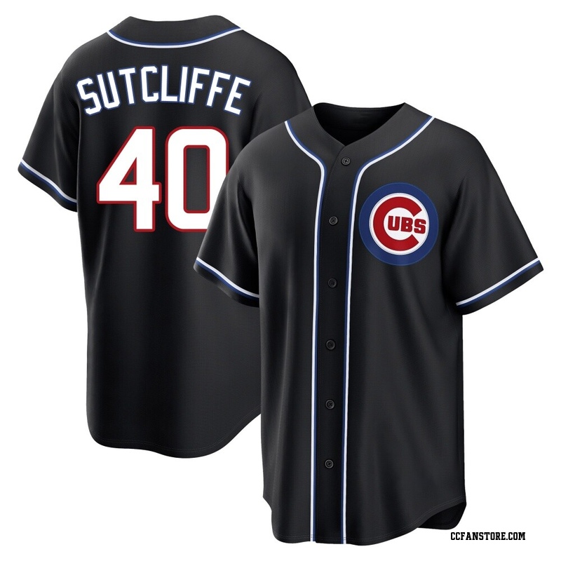 Replica Rick Sutcliffe Youth Chicago Cubs Black Fashion Out Jersey