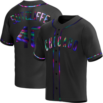 Replica Rick Sutcliffe Youth Chicago Cubs Black Holographic Alternate Jersey