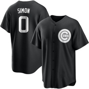 Replica Ronny Oliver Simon Men's Chicago Cubs White Black/ Jersey
