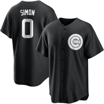 Replica Ronny Oliver Simon Men's Chicago Cubs White Black/ Jersey