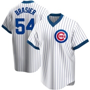 Replica Ryan Brasier Men's Chicago Cubs White Home Cooperstown Collection Jersey