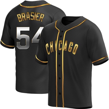 Replica Ryan Brasier Youth Chicago Cubs Black Golden Alternate Jersey