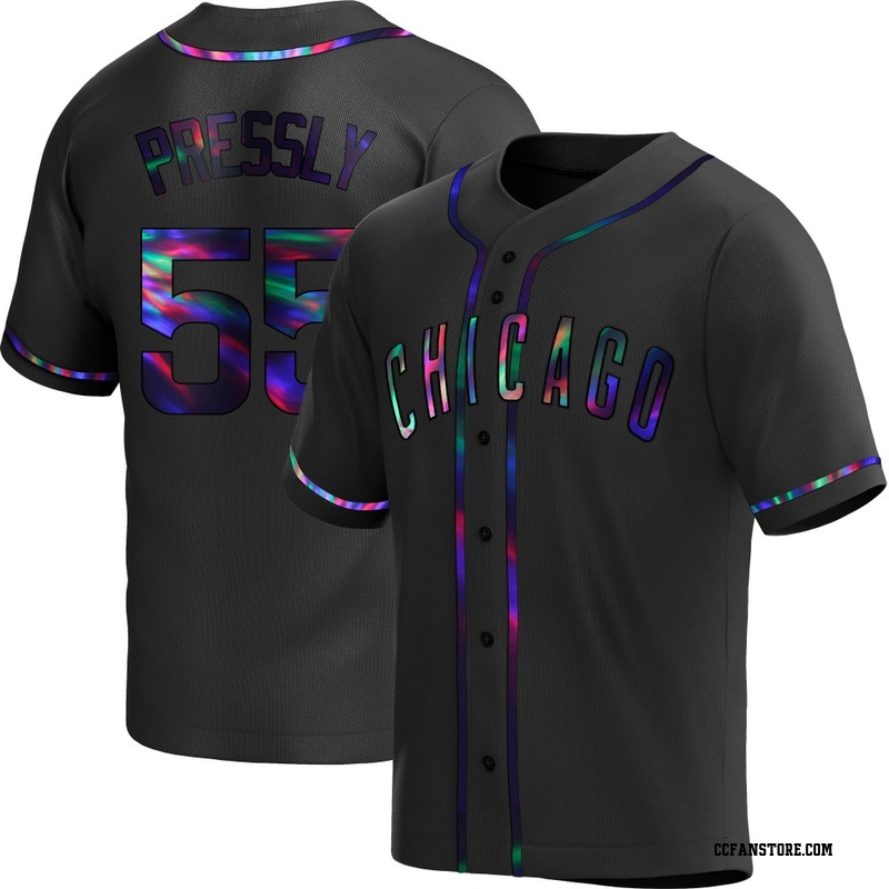 Replica Ryan Pressly Youth Chicago Cubs Black Holographic Alternate Jersey