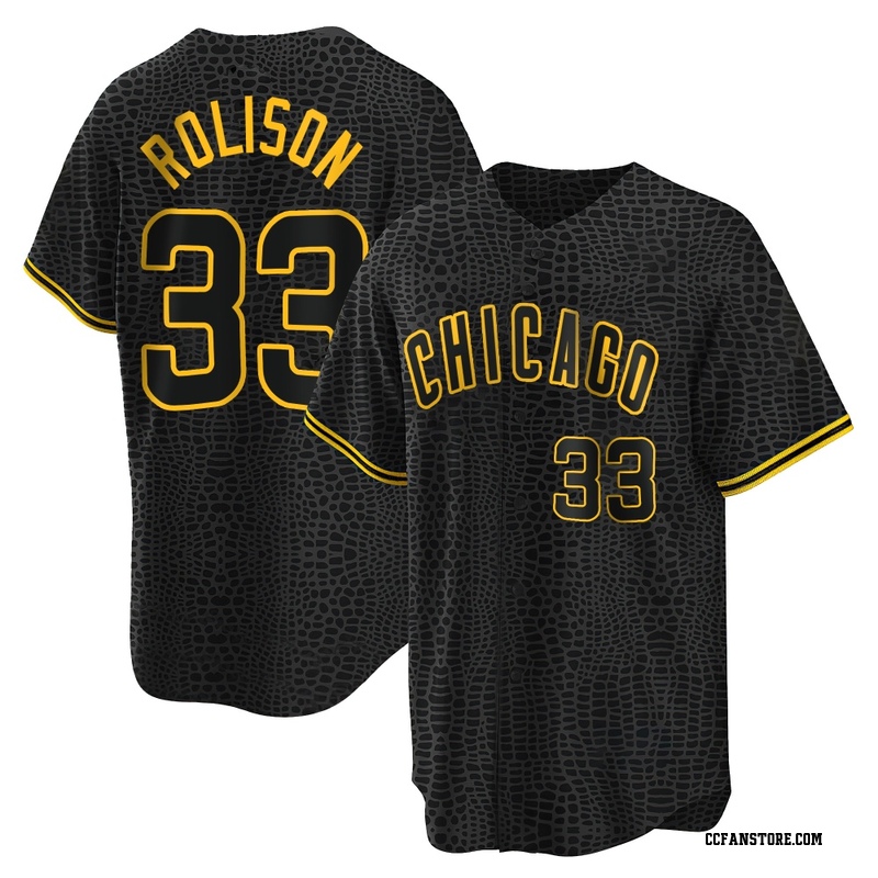 Replica Ryan Rolison Men's Chicago Cubs Black Snake Skin City Jersey