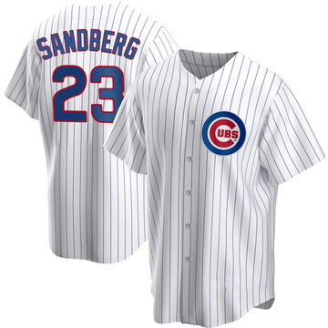 Replica Ryne Sandberg Men's Chicago Cubs White Home Jersey