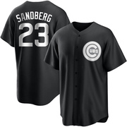 Replica Ryne Sandberg Youth Chicago Cubs White Black/ Jersey