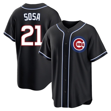 Replica Sammy Sosa Youth Chicago Cubs Black Fashion Out Jersey