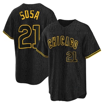 Replica Sammy Sosa Youth Chicago Cubs Black Snake Skin City Jersey