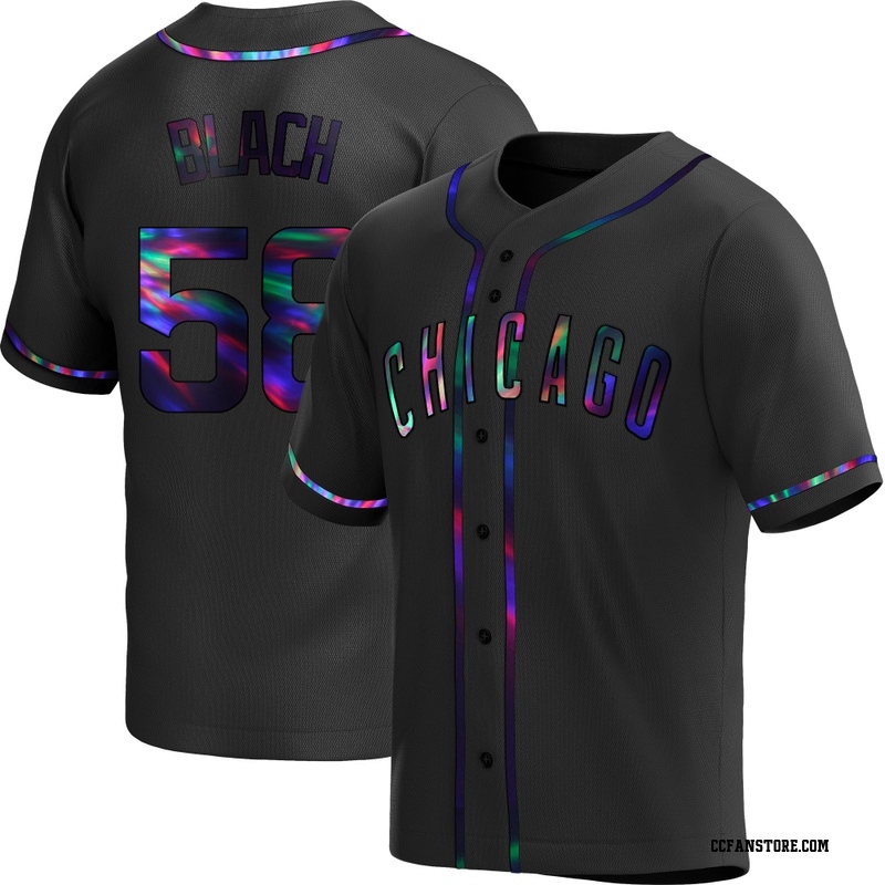 Replica Ty Blach Men's Chicago Cubs Black Holographic Alternate Jersey
