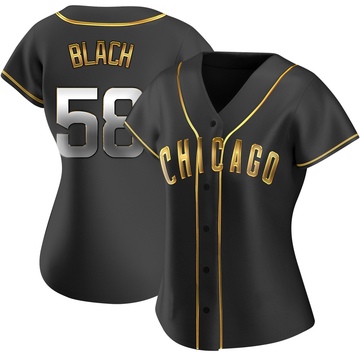 Replica Ty Blach Women's Chicago Cubs Black Golden Alternate Jersey