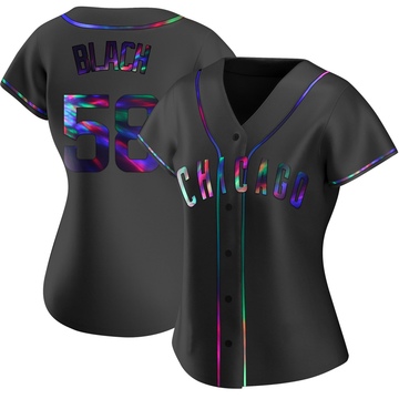 Replica Ty Blach Women's Chicago Cubs Black Holographic Alternate Jersey