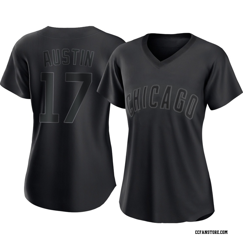 Replica Tyler Austin Women's Chicago Cubs Black Pitch Fashion Jersey