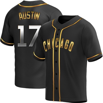 Replica Tyler Austin Youth Chicago Cubs Black Golden Alternate Jersey