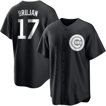Replica Vidal Brujan Men's Chicago Cubs White Black/ Jersey