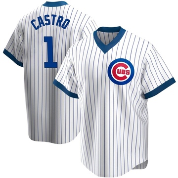 Replica Willi Castro Men's Chicago Cubs White Home Cooperstown Collection Jersey