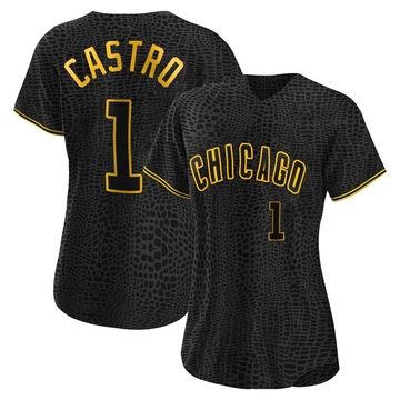 Replica Willi Castro Women's Chicago Cubs Black Snake Skin City Jersey