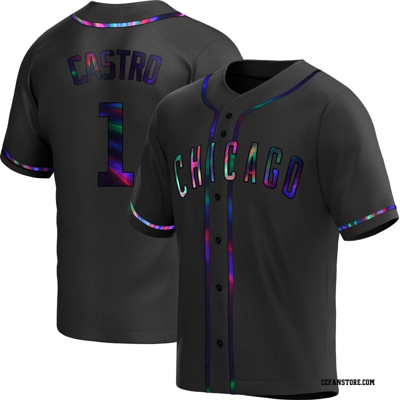 Replica Willi Castro Youth Chicago Cubs Black Holographic Alternate Jersey