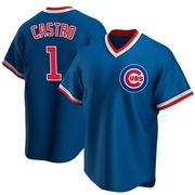 Replica Willi Castro Youth Chicago Cubs Royal Road Cooperstown Collection Jersey