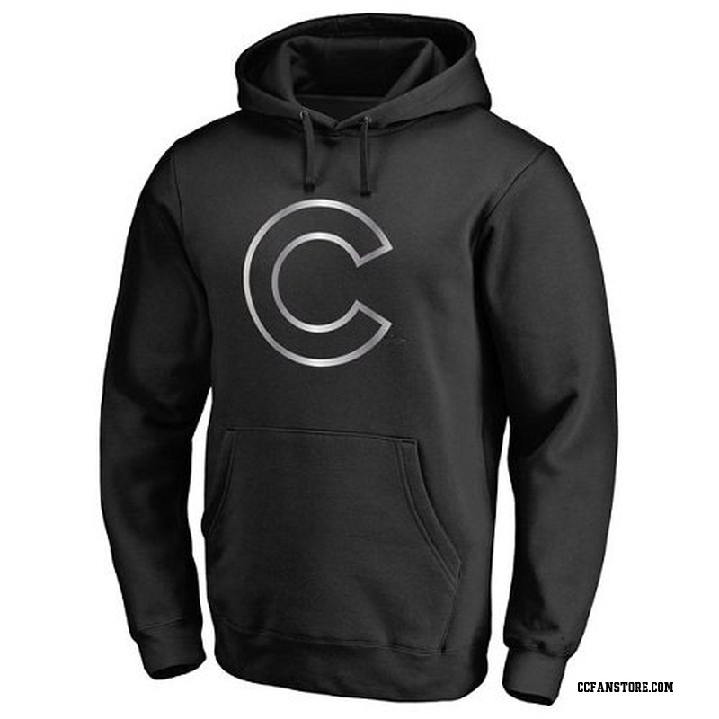 Men's Chicago Cubs Black Platinum Collection Pullover Hoodie -