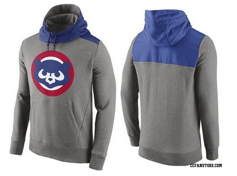 Men's Chicago Cubs Gray Cooperstown Collection Hybrid Pullover Hoodie